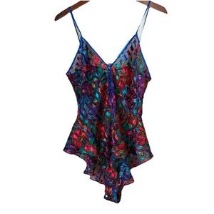 Vintage Victoria's Secret VS Gold Label Lingerie Teddy Size M Coquette‎ Rainbow